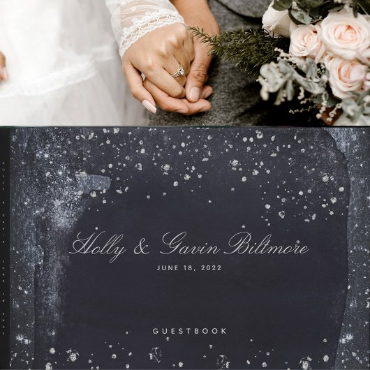 Silver Starry Night Wedding Gästebuch