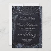 Silver Starry Night Wedding Invitation Suite Einladung (Vorderseite)