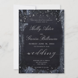 Silver Starry Night Wedding Invitation Suite Einladung