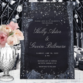 Silver Starry Night Wedding Invitation Suite Einladung