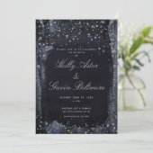 Silver Starry Night Wedding Invitation Suite Einladung (Stehend Vorderseite)