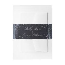 Silver Starry Night Wedding Invitation Suite Einladungsbanderole