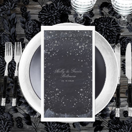 Silver Starry Night Wedding Long Serviette