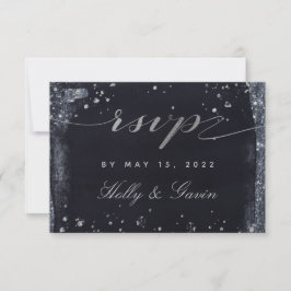 Silver Starry Night Wedding Mail-In UAWG RSVP Karte