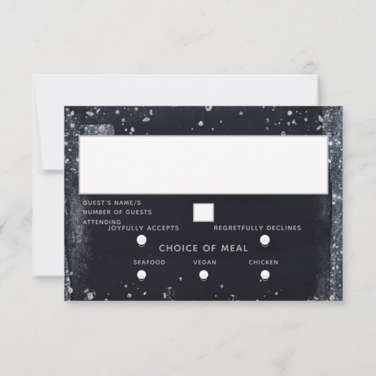 Silver Starry Night Wedding Mail-In UAWG RSVP Karte (Rückseite)