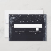 Silver Starry Night Wedding No Meal Choice UAWG RSVP Karte (Vorderseite)