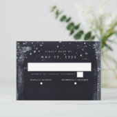 Silver Starry Night Wedding No Meal Choice UAWG RSVP Karte (Stehend Vorderseite)