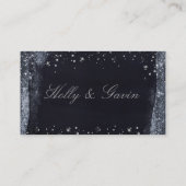 Silver Starry Night Wedding Online RSVP Card Visitenkarte (Rückseite)