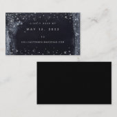 Silver Starry Night Wedding Online RSVP Card Visitenkarte (Vorne/Hinten)