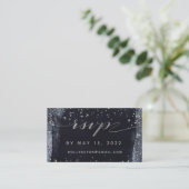 Silver Starry Night Wedding Online RSVP Card Visitenkarte (Stehend Vorderseite)
