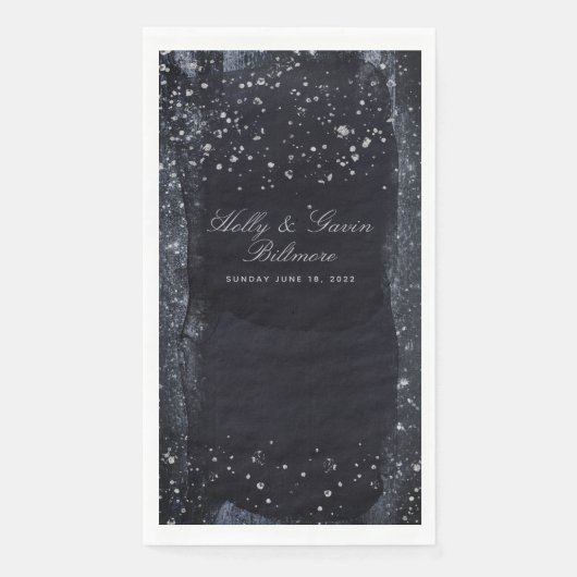 Silver Starry Night Weddinner Napkins Serviette (Vorderseite)