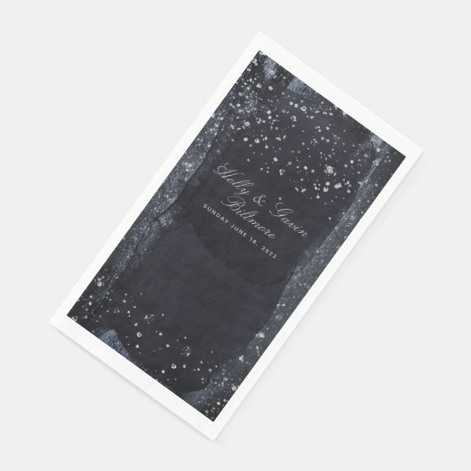 Silver Starry Night Weddinner Napkins Serviette (Ecke)