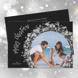 Silver Stars auf Black Merry Weihnachten Foto