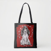 Silver Stars auf Red Cocker Spaniel Tasche (Vorderseite)