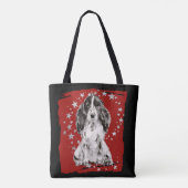 Silver Stars auf Red Cocker Spaniel Tasche (Rückseite)