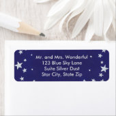 Silver Stars auf Royal Blue Address Labels (Insitu)