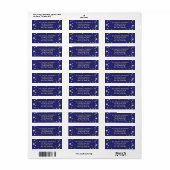 Silver Stars auf Royal Blue Address Labels (Vorne)