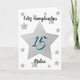 Silver Stars Boy Spanish Geburtstag Karte