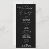 Silver Stars Celestial Black Wedding Program (Rückseite)