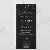 Silver Stars Celestial Black Wedding Program (Vorderseite)