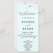 Silver Stars Celestial Light Blue Wedding Program (Vorderseite)