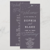 Silver Stars Celestial Smoke Gray Wedding Program (Vorne/Hinten)
