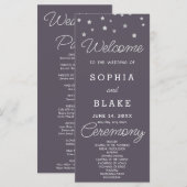Silver Stars Celestial Smoke Gray Wedding Program (Vorne/Hinten)