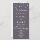 Silver Stars Celestial Smoke Gray Wedding Program (Vorderseite)