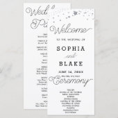 Silver Stars Celestial White Wedding Program (Vorne/Hinten)