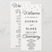 Silver Stars Celestie Off White Wedding Program (Vorne/Hinten)