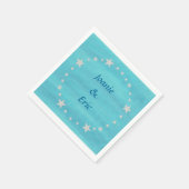 Silver Stars Circle Blended Blue Names Napkins Serviette (Ecke)