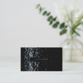 Silver Stars Confetti Black Vip Visitenkarte (Stehend Vorderseite)
