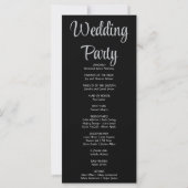 Silver Stars Crescent Moon Black Wedding Programm (Rückseite)