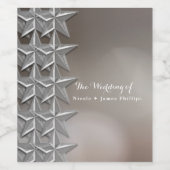 Silver Stars & Elegant Bokeh Lights Weinkeller Weinetikett (Einzelnes Label)