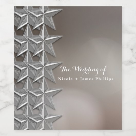 Silver Stars & Elegant Bokeh Lights Weinkeller Weinetikett (Einzelnes Label)