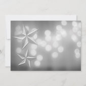 Silver Stars & Elegante Bokeh Lights Verlobung Einladung (Rückseite)