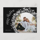 Silver Stars Foto Frohe Weihnachten Schwarz (Vorderseite)