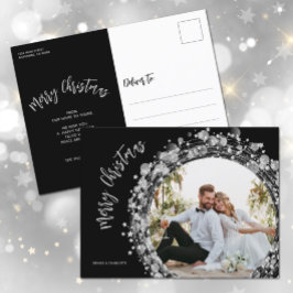 Silver Stars Foto Frohe Weihnachten Schwarz