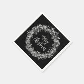 Silver Stars Frohe Weihnachten Serviette (Ecke)