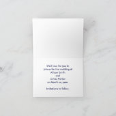 Silver Stars on Royal Navy Blue Rett - Date Cards Einladung (Innenseite)