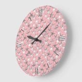 Silver stars, on shell pink große wanduhr (Winkel)