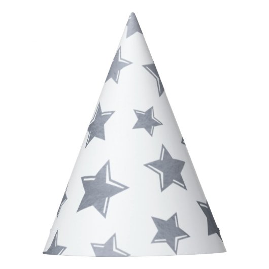 Silver Stars Party Hat Partyhütchen (Vorderseite)