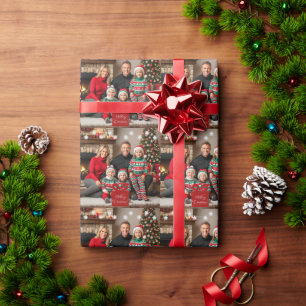 Silver Stars Special Christmas Family Foto Geschenkpapier