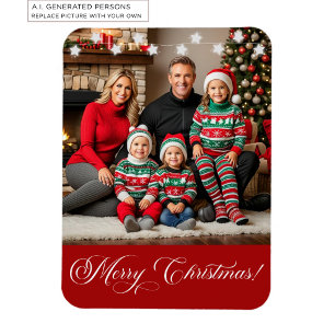 Silver Stars Special Christmas Family Foto Magnet