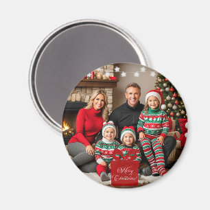 Silver Stars Special Christmas Family Foto Magnet