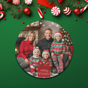 Silver Stars Special Christmas Family Foto Pappteller