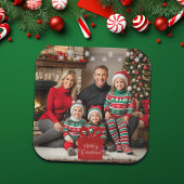 Silver Stars Special Christmas Family Foto Pappteller