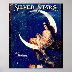 Silver Stars Vintage Poster