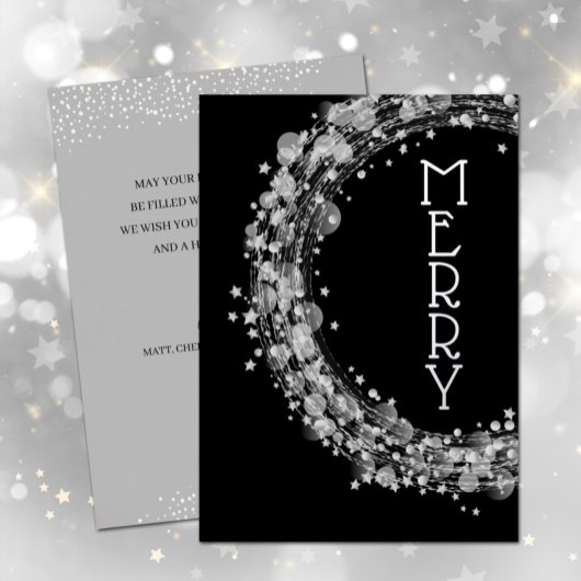 Silver Stars Weihnachten Folieneinladung