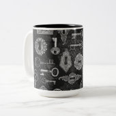 Silver Steampunk Keys and Key Holen Coffee Tasse (Vorderseite Links)